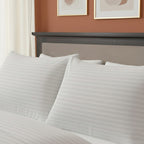 Microfibre Soft Touch Satin Stripe Housewife Pillowcase Pair