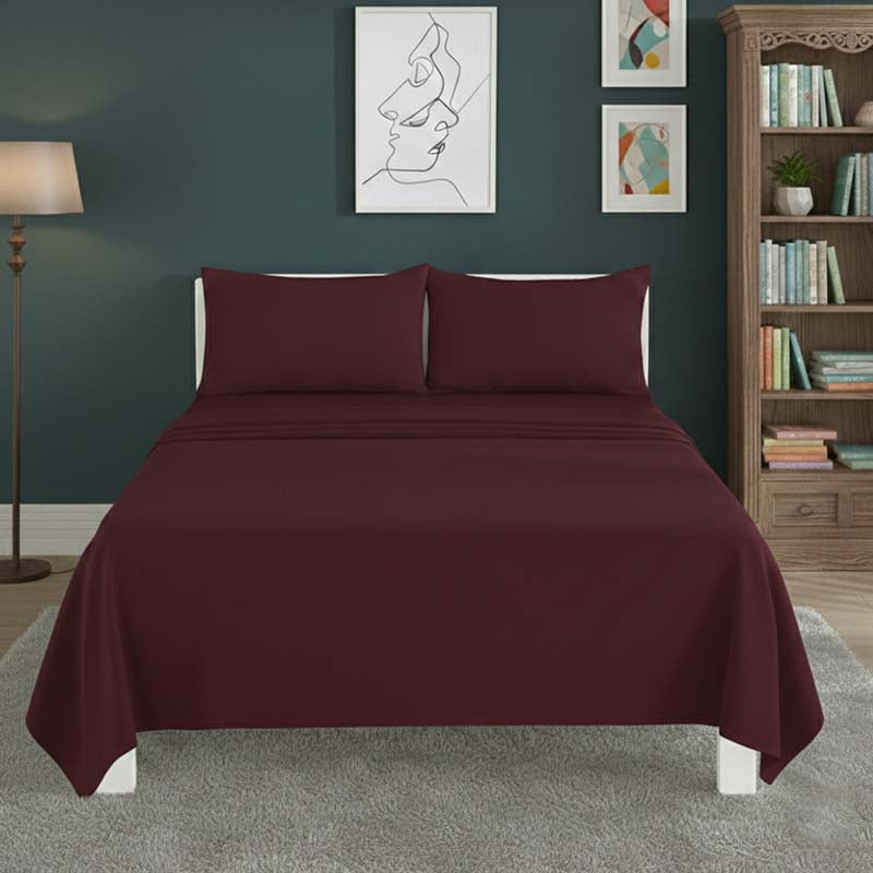 Easy Care Flat Bed Sheet Polycotton Durable Low Maintenance Bedding