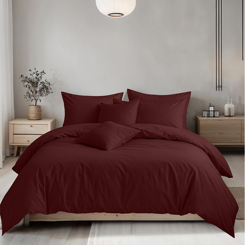 Plain Dyed Easy Care Polycotton Duvet Cover And Pillowcases Set Bed Linen