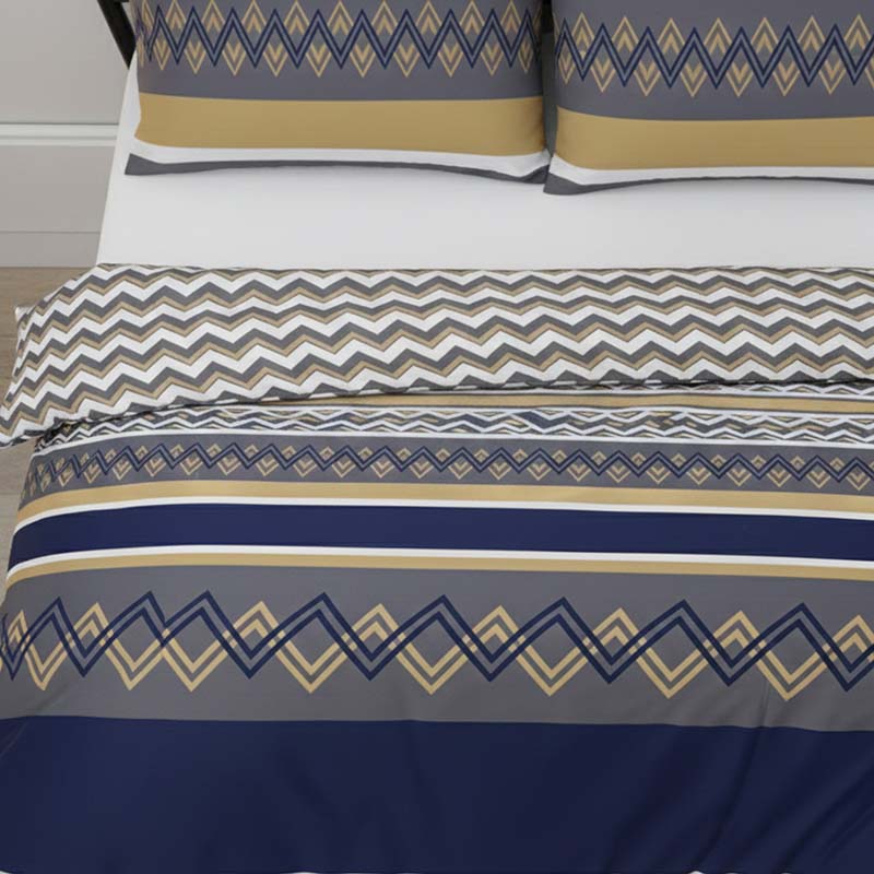 Zig Zag Complete Bedding Set Duvet Cover Set Pillowcase Fitted Sheet