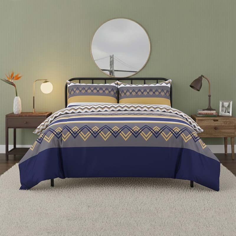 Zig Zag Complete Bedding Set Duvet Cover Set Pillowcase Fitted Sheet